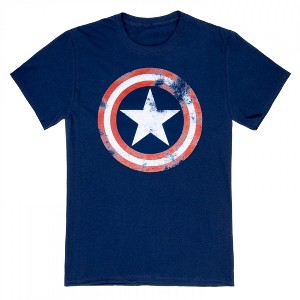 Womens Captain America Distressed Symbol T-Shirt - 1 of 4