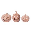 Transpac T/C Pumpkin Candle Holder Set of 3 for Halloween Decorative Candle Holders Perfect for Fall Decor - 2 of 4