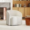 Green Swivel Barrel Accent Chair, Upholstered 360° Rotating Armchair for Living Room, Bedroom, Office, or Waiting Area – No Assembly Needed - 3 of 4