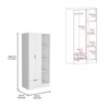 SEVOBAL Armoires 4 Tier Storage Armoire with Shelves and Drawer for Clothing and Accessory Organization in Bedroom, White, 35.4"*19.7"*71.1" - 4 of 4