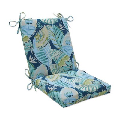 18" x 18" Outdoor/Indoor Squared Chair Pad Mainstay Pacific Blue - Pillow Perfect