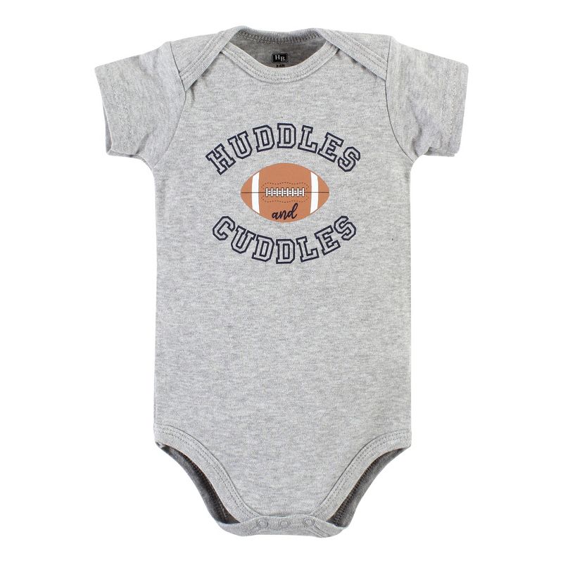 Hudson Baby Infant Boy Cotton Bodysuit and Pant Set, Football Huddles Short-Sleeve, 3 of 6