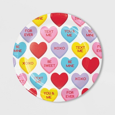  24ct Candy Hearts Valentine's Day Dessert Plates 