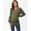 Ribbed Maternity Tunic with Puff Sleeves Mock Neck Ruched Sides - 4 of 4
