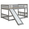 PAGED Full over Full Loft Bed with Slide and Ladder,Bunk Bed with Safety Guardrail for Bedroom - 4 of 4