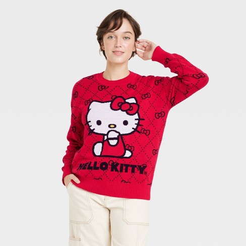 Jacquard-knit Sweater - Cream/Hello Kitty - Ladies