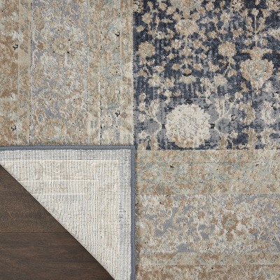 Ivory Floral Elegance 5' x 7' Synthetic Easy-Care Rug