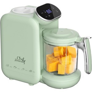 Chefhandy 5-in-1 Baby Food Maker | Auto Steam, Cook & Grind Blender | with Baby Bottle Warmer & 6 BPA-Free Pouches | Touch Screen Control, Green - 1 of 4
