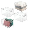 mDesign Plastic Closet Storage Organizer Container Bin, Handles - 4 Pack - Clear, USA Made - 2 of 4