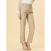 INSPIRE CHIC Women's Christmas Plaid Elastic Waist Casual Work Office Long Pants - 2 of 4