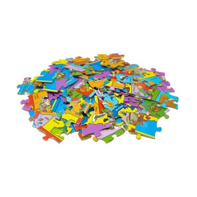 Colorful USA Map 100-Piece Puzzle with Trivia Cards