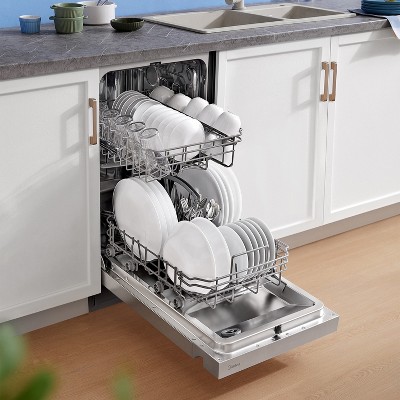 Midea Stainless Steel 18" Built-in Dishwasher with 8 Place Settings