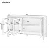 Wood Storage Cabinet with Three tempered glass doors and Adjustable Shelf,Suitable for living room, study and entrance - 4 of 4