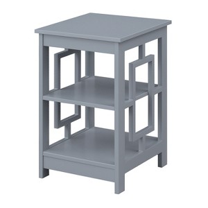HomeStock Town Square End Table with Open Concept Design, Spacious Shelves and Symmetrical Frame, Modern Accent Table for Living Room - 1 of 4