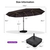 PURPLE LEAF 15ft Patio Market Umbrella and Base Double-Sided Rectangle Outdoor Table Sun Umbrellas with Crank - 3 of 4