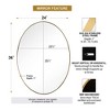 ANDY STAR Modern Decorative 24 x 36 Inch Oval Wall Mounted Hanging Bathroom Vanity Mirror with Stainless Steel Metal Frame, Brushed Gold - 2 of 4