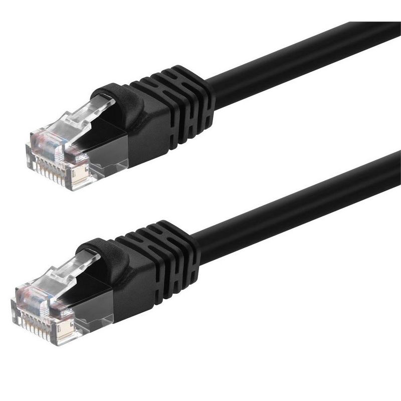 Monoprice Cat6 Ethernet Patch Cable - 2 Feet - Black | Network Internet Cord - RJ45, Stranded, 550Mhz, UTP, Pure Bare Copper Wire, 24AWG, 1 of 7