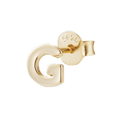 Adornia 14k Gold Vermeil .925 Sterling Silver Single Initial Stud Earring