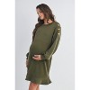 Hello Miz Women's Long Sleeve Round Neck Ruffle Hem Maternity Dress - 2 of 4