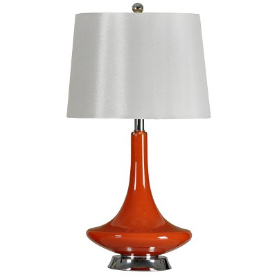 Retro Orange Glass Table Lamp With 