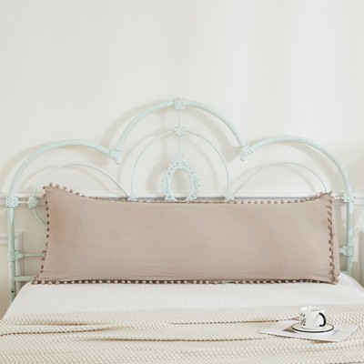 Pom-Pom Fringe Pillowcases & Body Pillow Cover – Soft Decorative Bedding Shams with Deep Pocket, Queen/King/Body Options