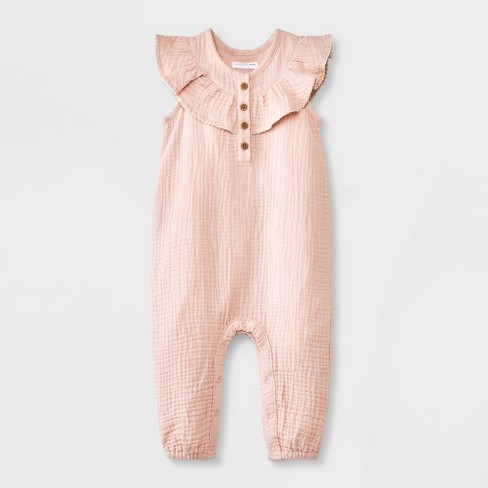 Grayson Mini Baby Girls' Solid Romper - Pink 3-6m : Target