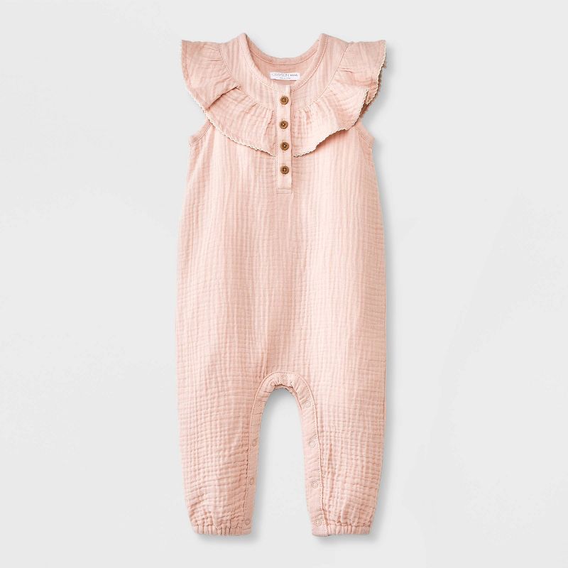Grayson Mini Baby Girls&#39; Solid Romper - Pink, 1 of 5