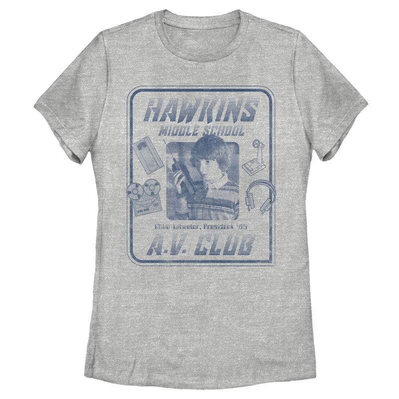 Women's Stranger Things Hawkins Middle School A.V. Club T-Shirt, 1 of 4