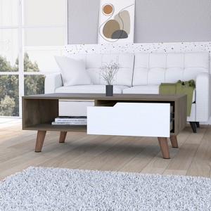 Vynxaria Coffee Table 2.0 - Stylish Design with Open Shelf & Drawer - 1 of 4