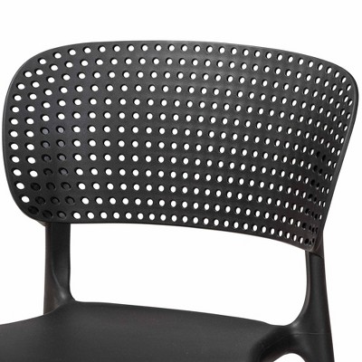 Rae Black Plastic Stackable Dining Chair Set