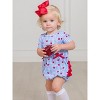 RuffleButts Baby Girls Knit Short Sleeve Bow Bubble Romper - 3 of 4