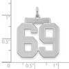 Black Bow Jewelry Sterling Silver, Jersey Collection, Large Number 69 Pendant - 2 of 4