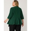 Agnes Orinda Women's Plus Size Notched Lapel Ruffle Peplum Ruched Buttons Outfits Blazers - 4 of 4