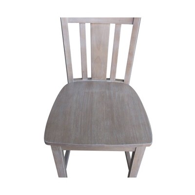 San Remo Washed Gray Taupe Solid Wood Counterheight Stool - 24" Seat
