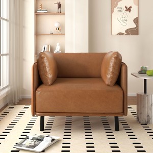 NicBex Modern Accent Chair with Soft Cushions Upholstered Comfy Chair Lounge Chair with Wooden Legs for Living Room, Bedroom - 1 of 4