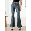 Slickblue Women's Mid Waist Stripe Flare Jeans, Destroyed Hem, Stretch Fit, Zipper Closure, Size 26, Blue - 4 of 4