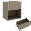 Fluted Nightstands Set 2, Side Tables, Modern Mid Century End Table with Drawer, Farmhouse Bed Side Tables for Bedroom Living Room Sofa Couch, Grey - 2 of 4