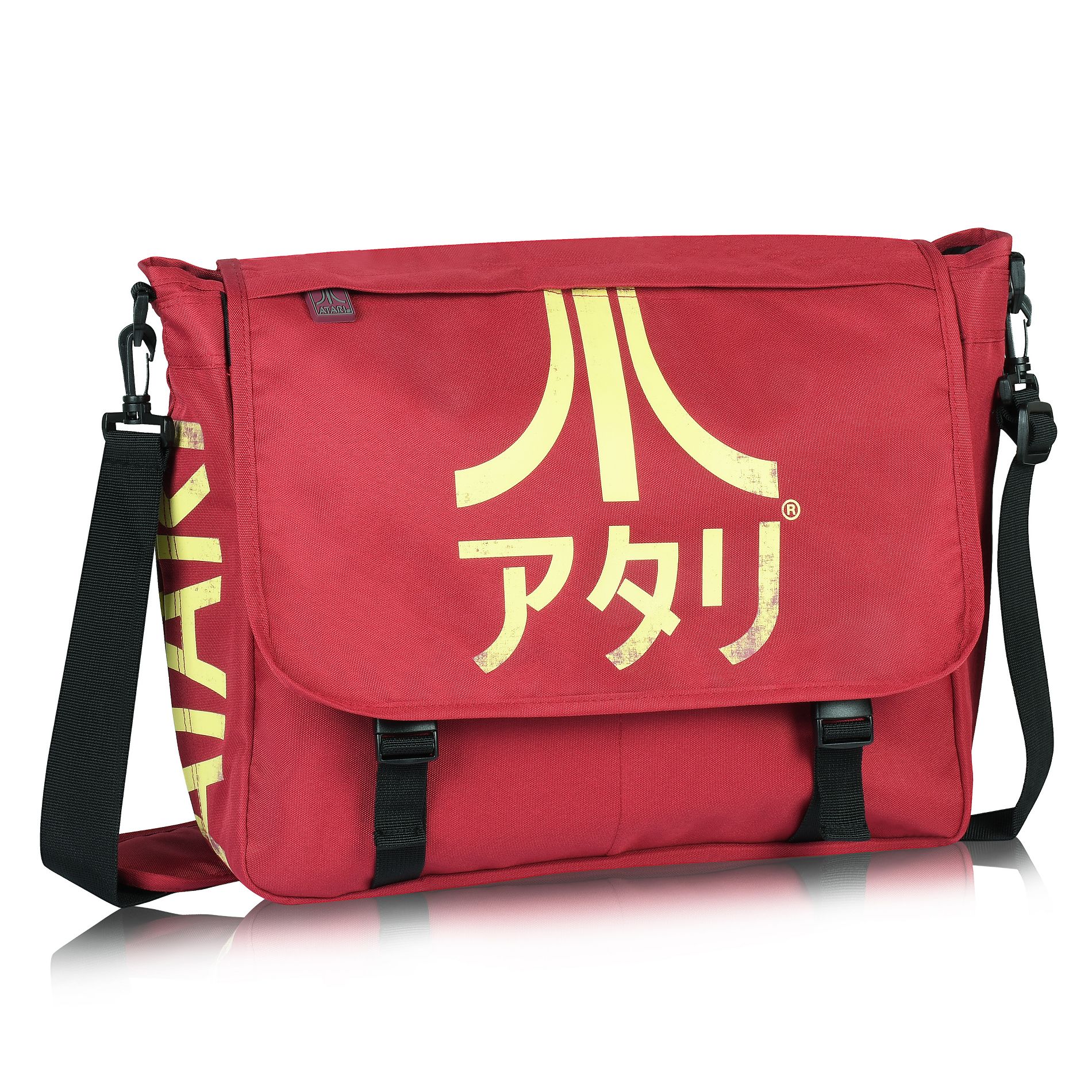 Atari Meroncourt Vintage Messenger Bag with Japanese Logo – Large Capacity with Multi-Pocket Storage (Crimson Red) | Japanese-Inspired Design
