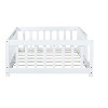 Sapphtopaz Kids Bed Frame, Rubber Wood Floor Bed with Safety Guardrails for Toddlers & Kids' Bedrooms (Twin/Full Size) - 2 of 4