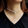 Boersma Elegant White Pearl Choker Necklace – Small Round Pearl Butterfly Pendant, Fashion Jewelry for Women, Wedding & Party Accessories - 2 of 4