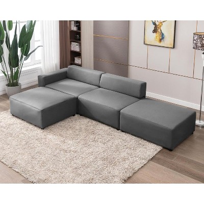 Mjkone Oversized 113" W L Shape Sectional Sofa