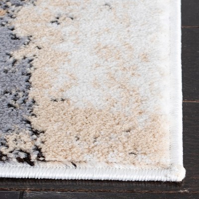 Elysian Grey and Gold 79" Square Synthetic Area Rug