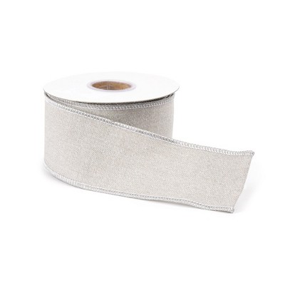Beige Shimmer Wired Ribbon (Set of 2)