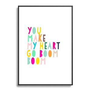 Hello Sayang You Make My Heart Go Boom Boom Metal Framed Art Print - Deny Designs - 1 of 4