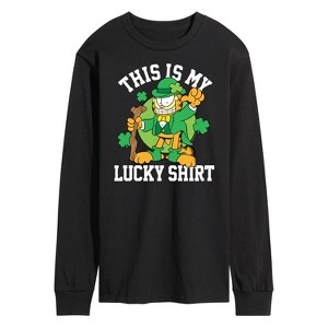 Men's - Garfield - This is My Lucky Shirt St. Patrick's Day Long Sleeve Graphic T-Shirt - 1 of 4