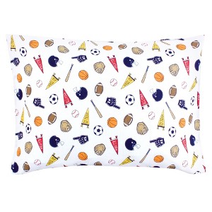 Hudson Baby Infant Boy Cotton Toddler Pillow Case, Sports Fan, One Size - 1 of 2