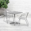 Emma and Oliver 27.5" Square Aluminum Table Set with 2 Slat Back Chairs - 2 of 4