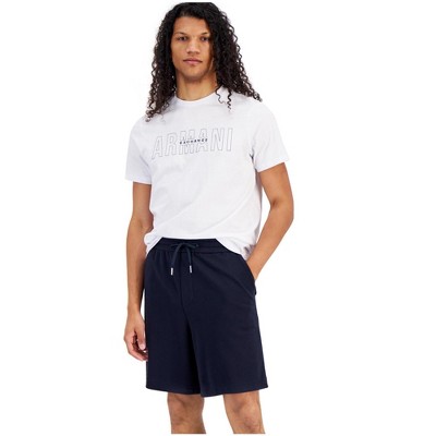 Armani Mens Drawstring Knitwear Casual Bermuda Shorts, Blue, Large