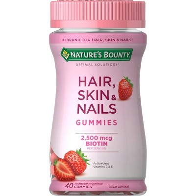 Nature&#39;s Bounty Optimal Solutions Hair, Skin &#38; Nails Gummies with Biotin - 40ct