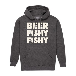 Men's - Instant Message - Beer Fishy Fishy Graphic Fleece Pullover Hoodie - 1 of 4